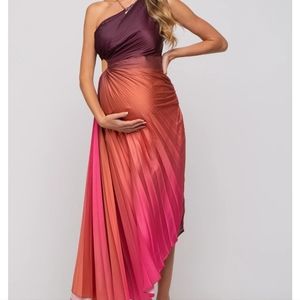Maternity rust ombre asymetrical   pinkblush dress